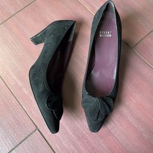 Stuart Weitzman suede pumps with petal detail